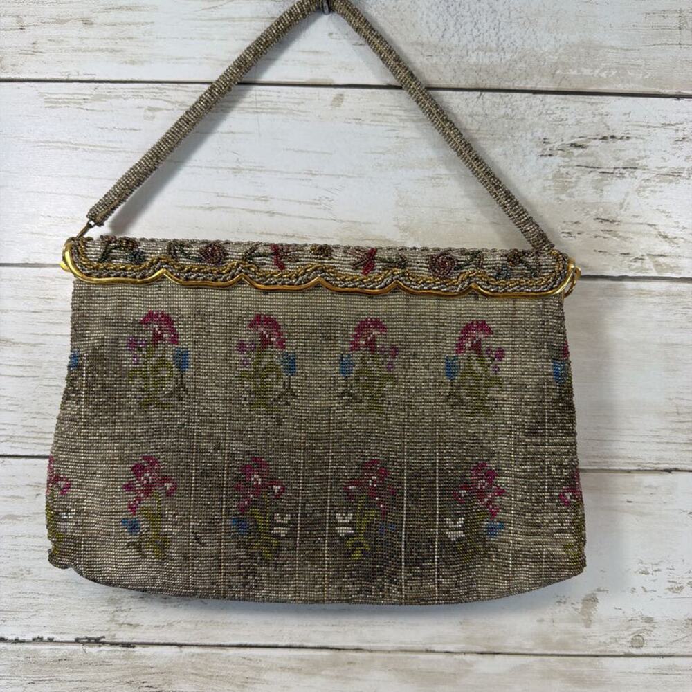 Antique Micro Beaded Handbag Evening Purse